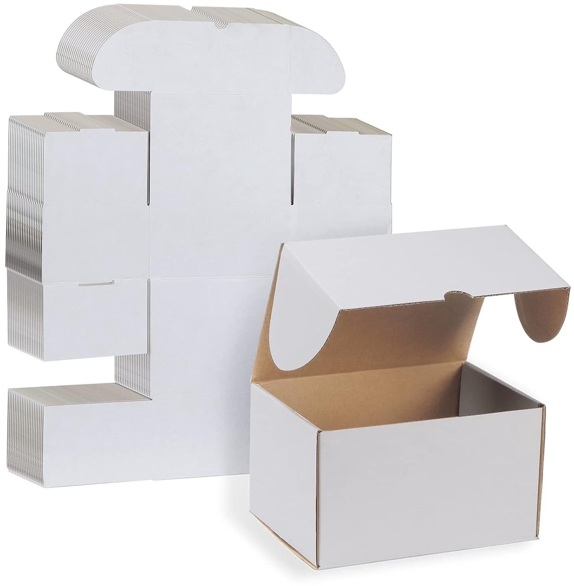 25 kartonnen dozen 17.8x12.7x10.2cm (7x5x4inch) Witte verzenddoos, Kraft gegolfde kleine verzenddozen