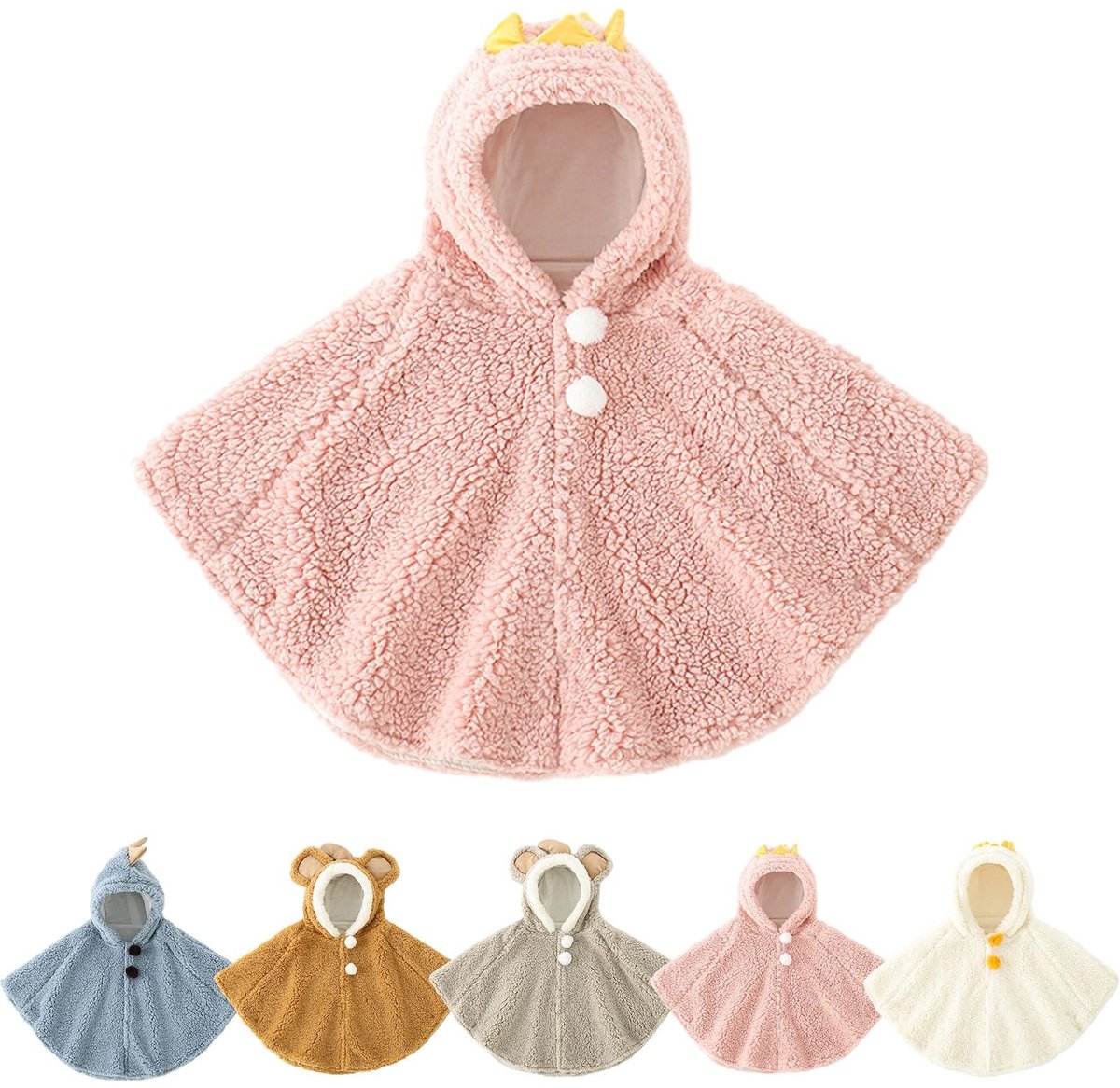 Omgoods - Baby Poncho met Kap - Warm en Winddicht voor Kinderen 0-3 Jaar