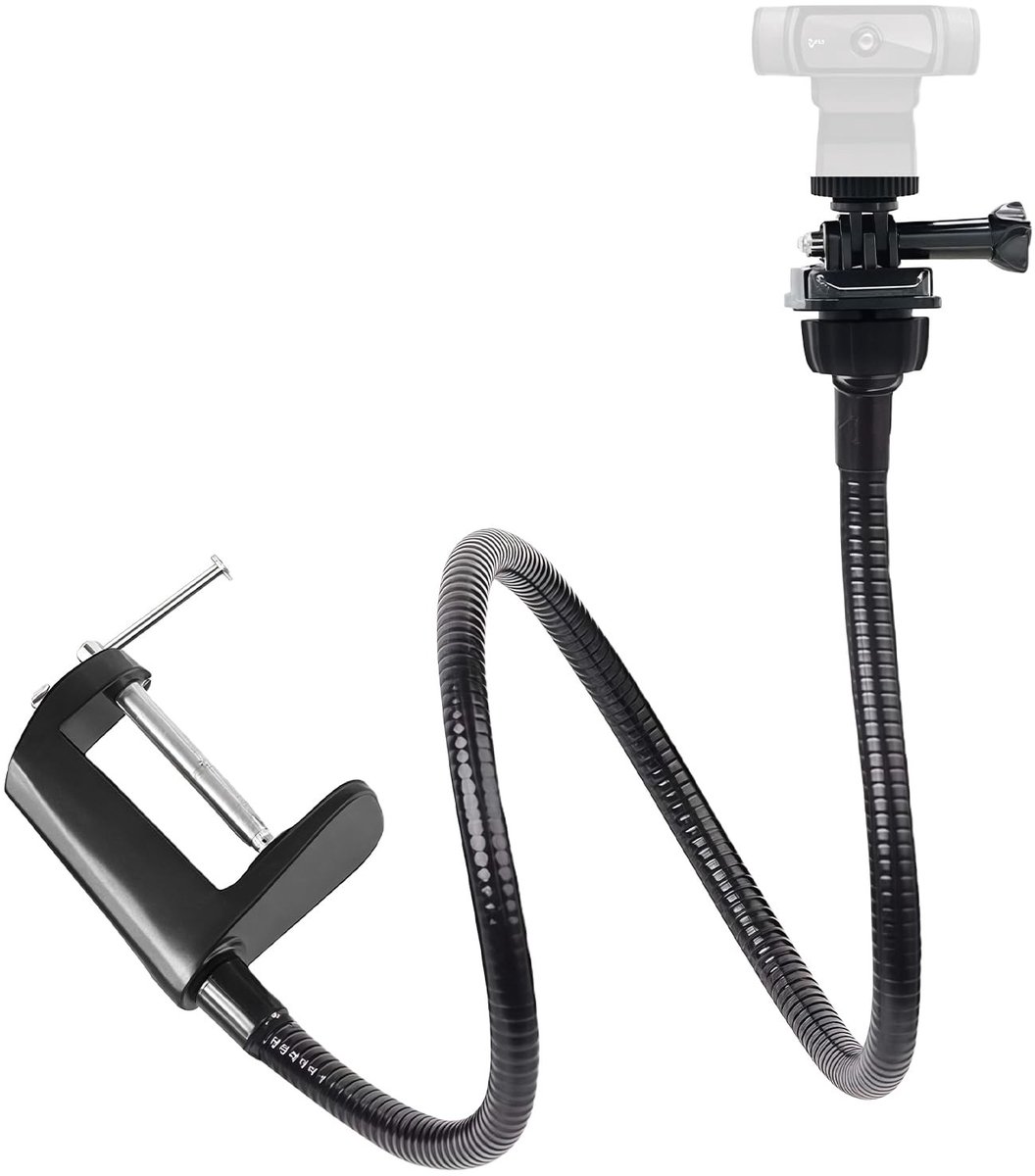 Omgoods- Webcamstandaard 66 cm verstelbare zwanenhals - Bureau-klemhouder - Compatibel met Logitech camera's - 1/4 inch schroefdraad - Hoogwaardige aluminiumlegering - Betrouwbare stabiliteit - Camera Statief