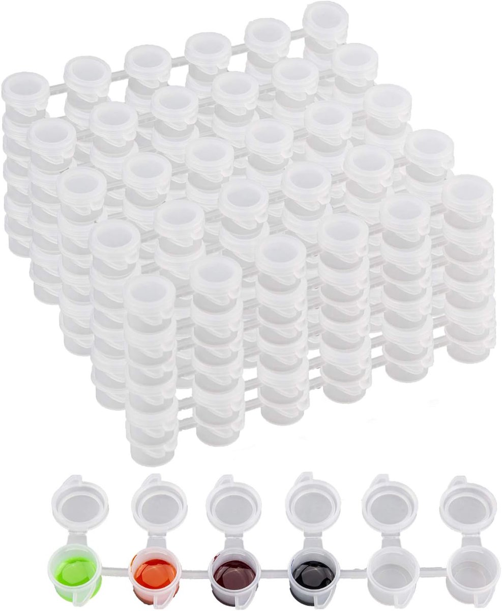 Verf Potten Strips, Mini Schilderpotten met Deksels Opslag Containers voor Scholen, Zomerkamp, Schilderijen Kunst Festivals (20 Strips, 5 ml / 0.17 oz)