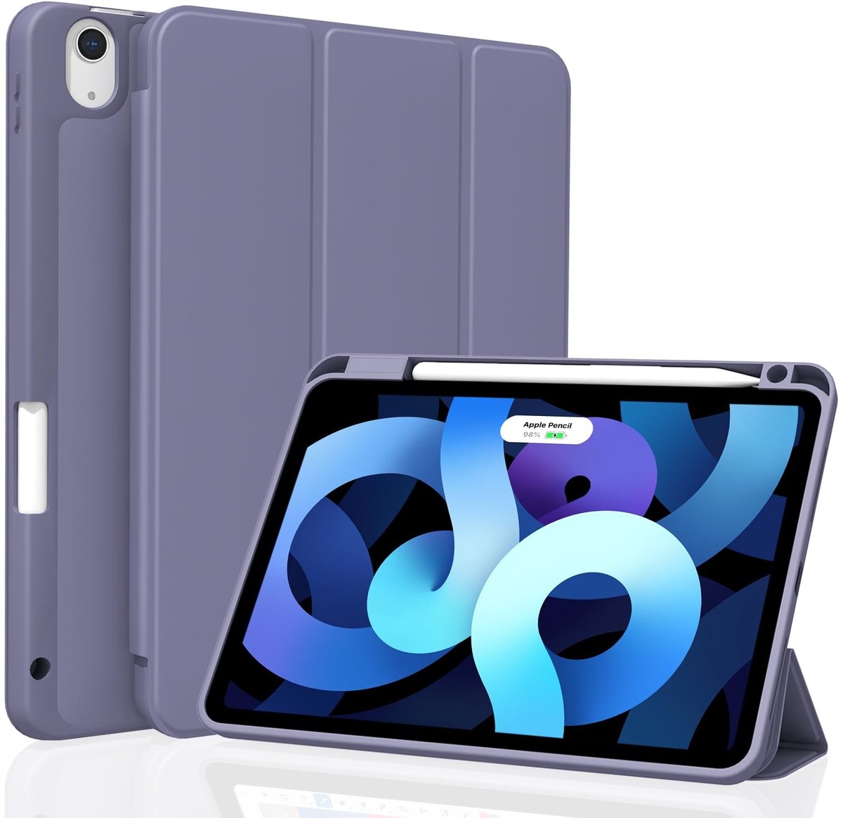 Omgoods - Tablethoes voor iPad Air 11 Inch - Automatisch Wekken/Slapen, Pennenhouder, Lavendergrijs