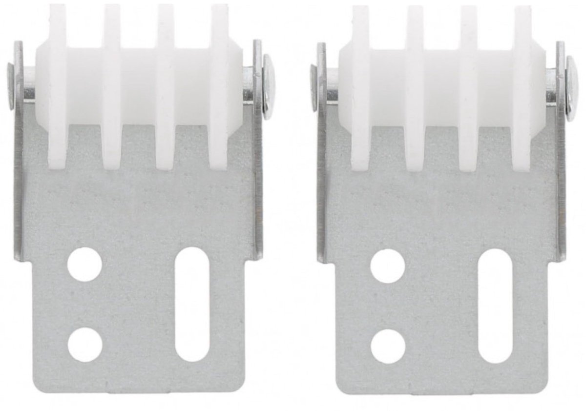 Omgoods - Cyclingcolors 2 x Stalen Rolgordijngeleiders met PVC Wielen - Voor Bevestiging - Dikte 24 mm