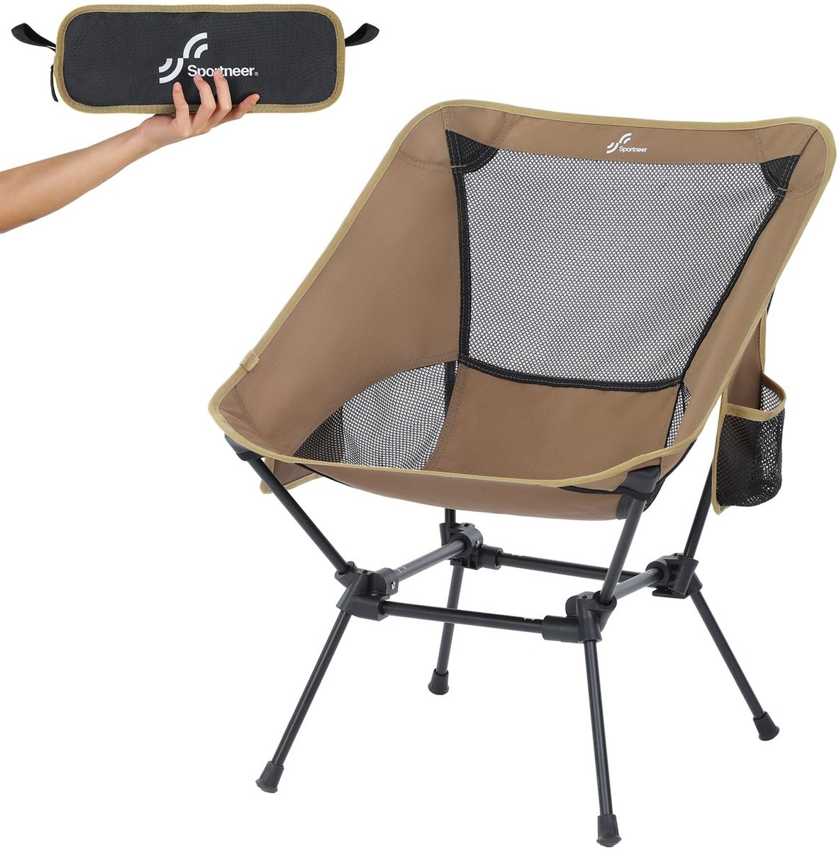 Omgoods - Campingstoelen - Lichtgewicht Opvouwbare Stoelen met Tas en Zijzakken