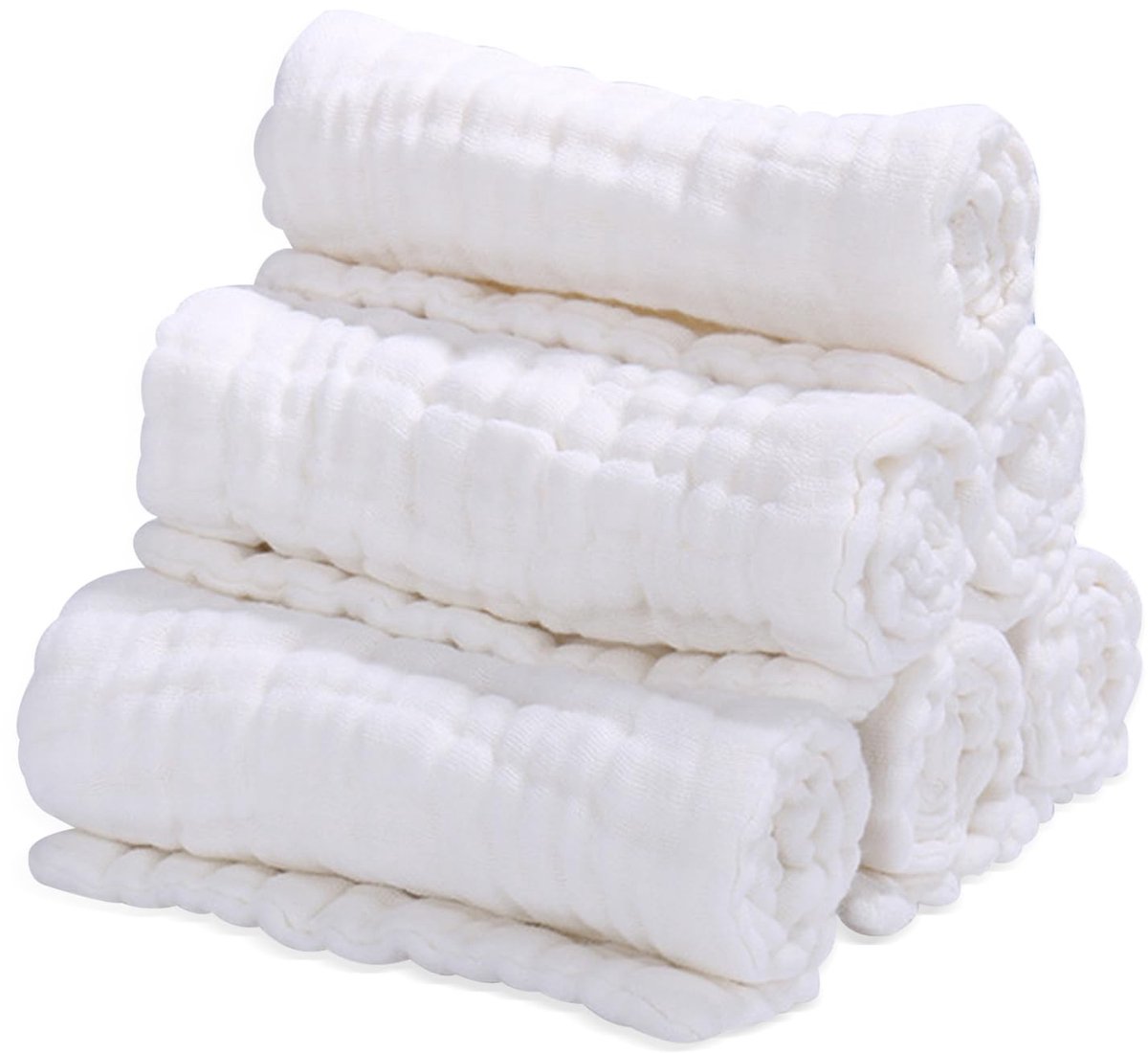 Omgoods - Set van 6 Baby Doekjes - Absorberend voor Pasgeborenen, 25 x 50 cm, Wit