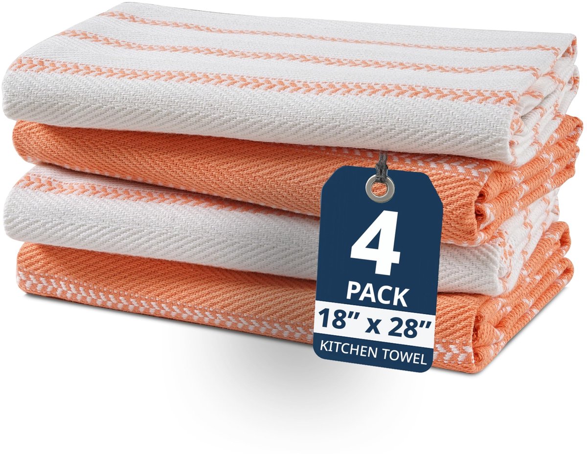 Omgoods - Keukenhanddoekenset - Premium Katoenen Handdoeken (Set van 4, 45,7 x 71 cm)