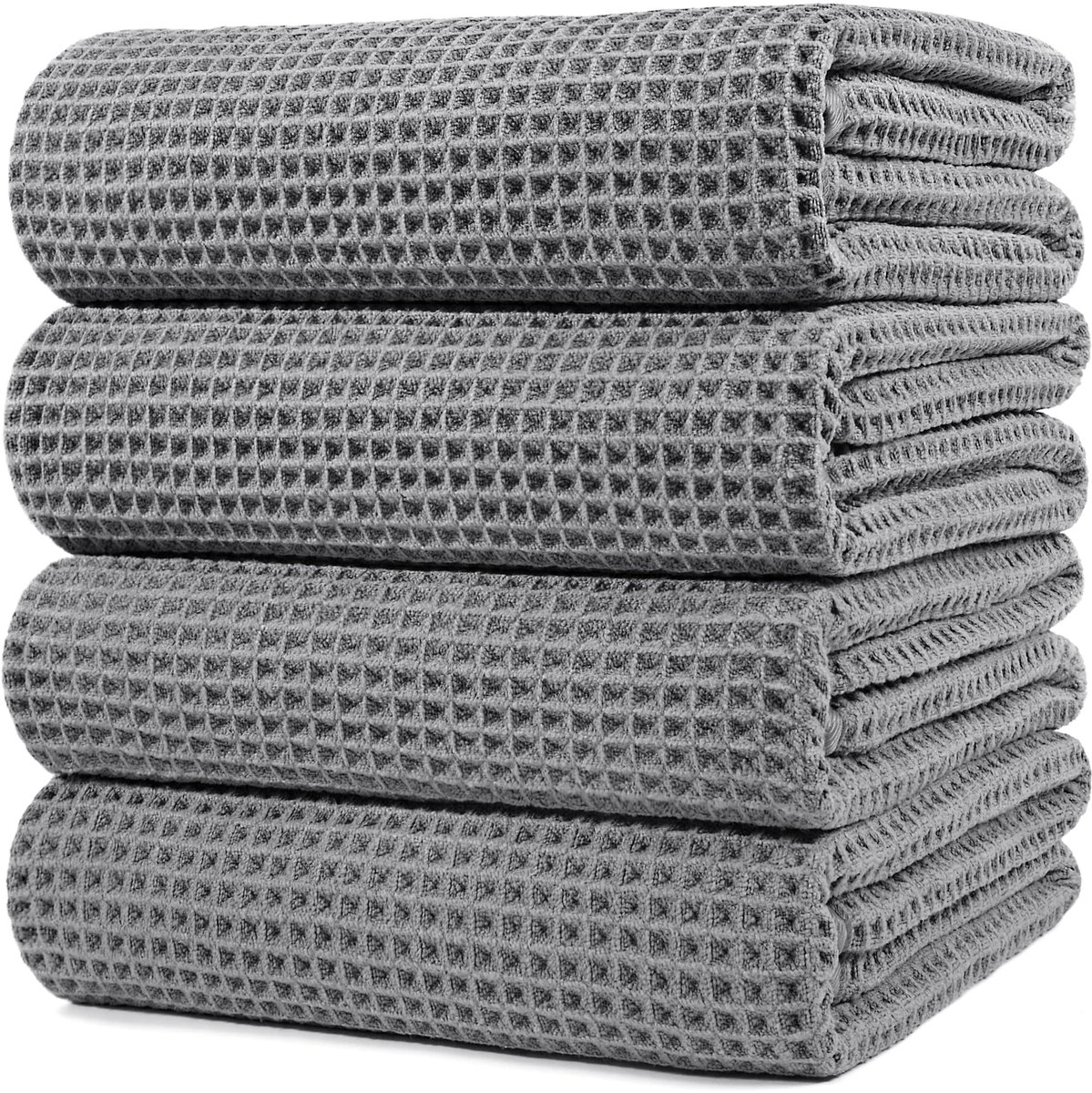 Omgoods - Microfiber Badhanddoek Wafelstructuur, Sneldrogend, 430 GSM, 76.2x152.4 cm