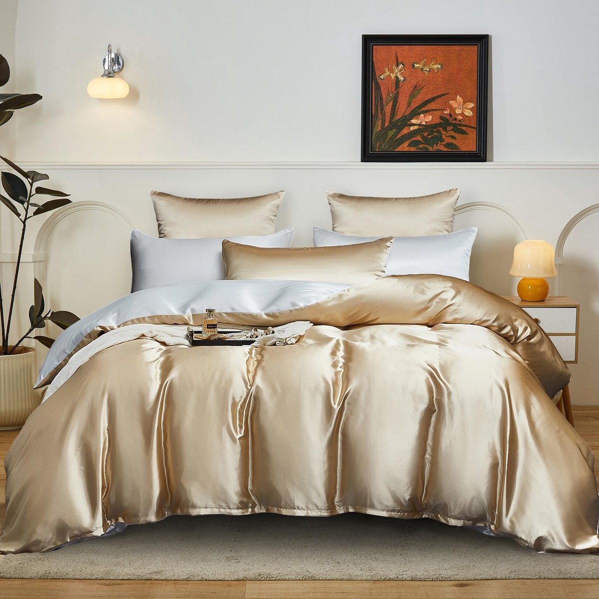 Omgoods - Satin Bedset 200 x 220 cm met 2 Kussenslopen