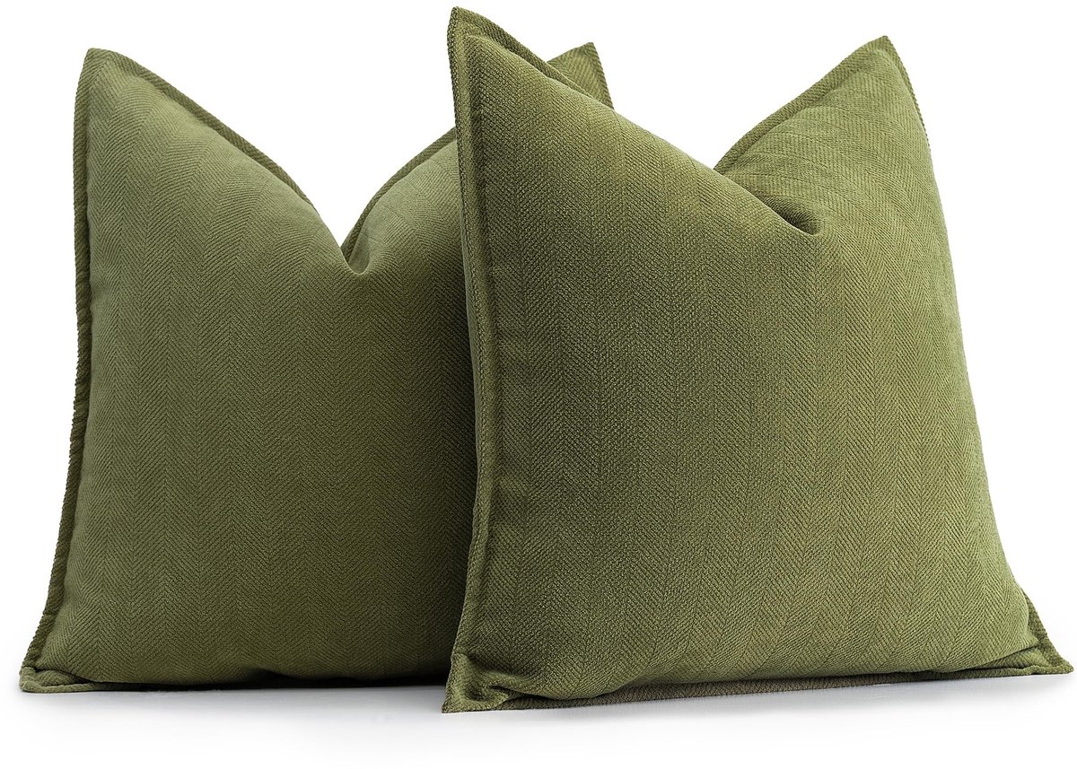 Omgoods - Set van 2 Chenille Kussens - Luxe Decoratie voor Sofa en Bed