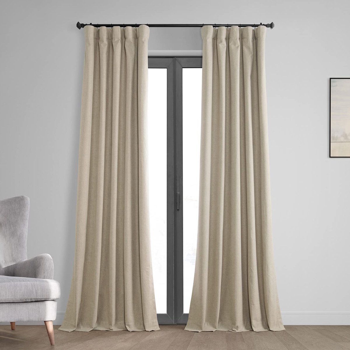Omgoods - Vintage Verduisteringsgordijnen voor Slaapkamer en Woonkamer - 50 x 84 cm Lichtbruin