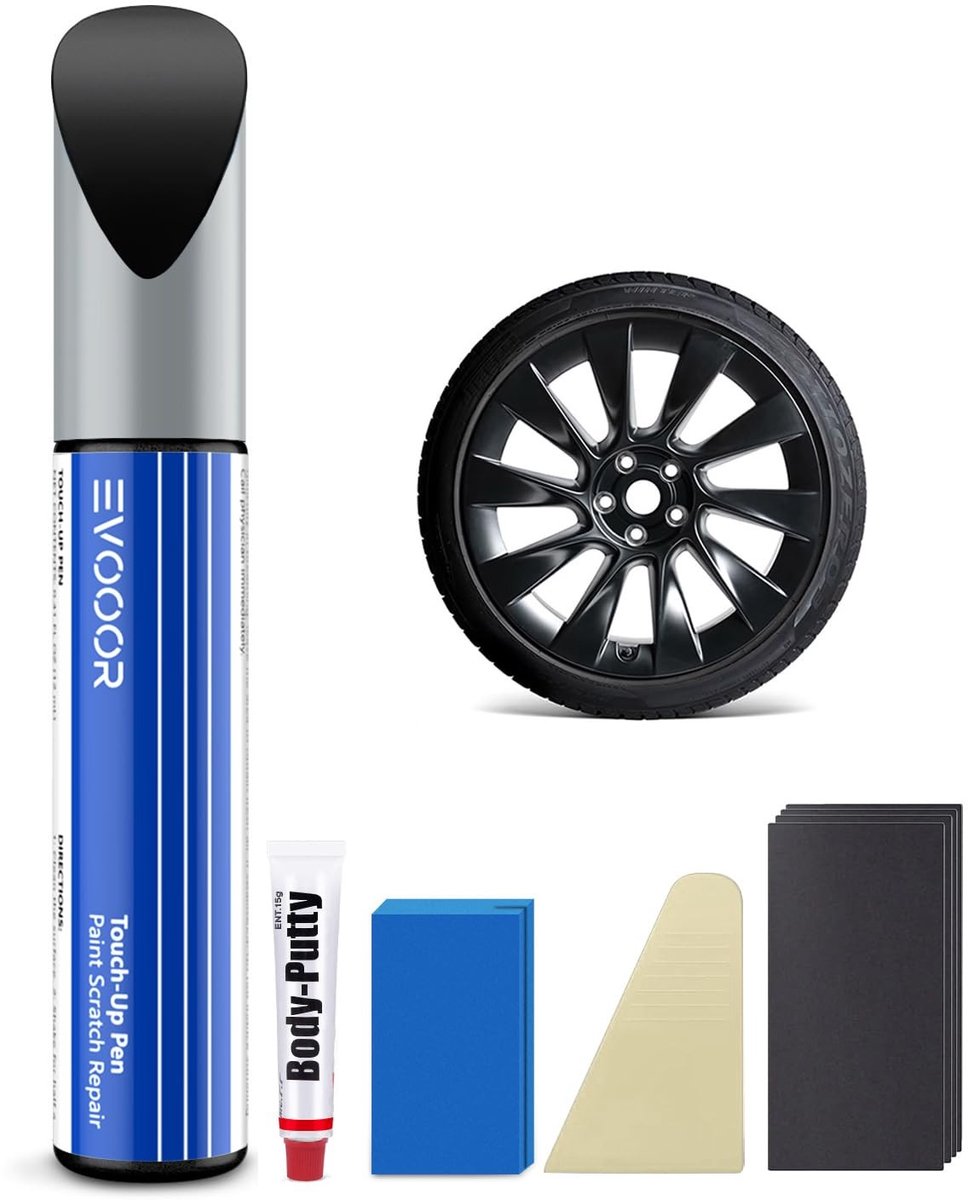 Omgoods - Tesla Lakpen Set voor Model Y - Matte Zwart, 50 cm