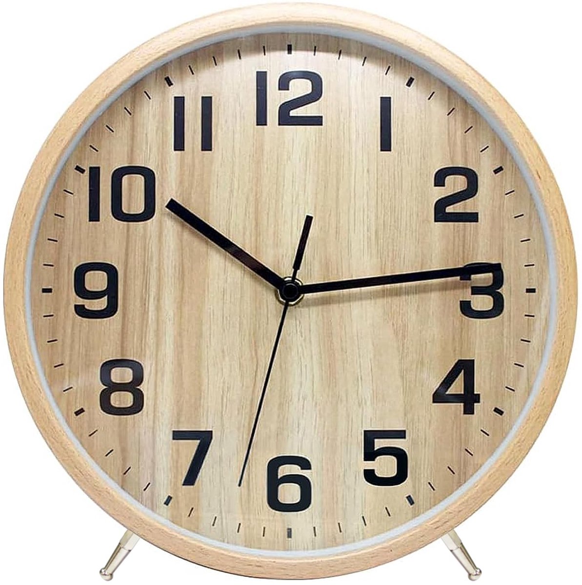 Omgoods - Houten Wandklok van 25.5 cm - Geluidloze Klok voor Woonkamer en Keuken