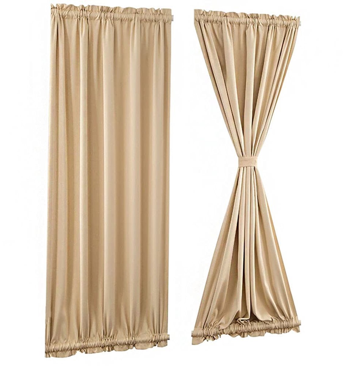 Omgoods - Beige Franse Deurgordijn - Blackout voor Privacy 137 x 183 cm