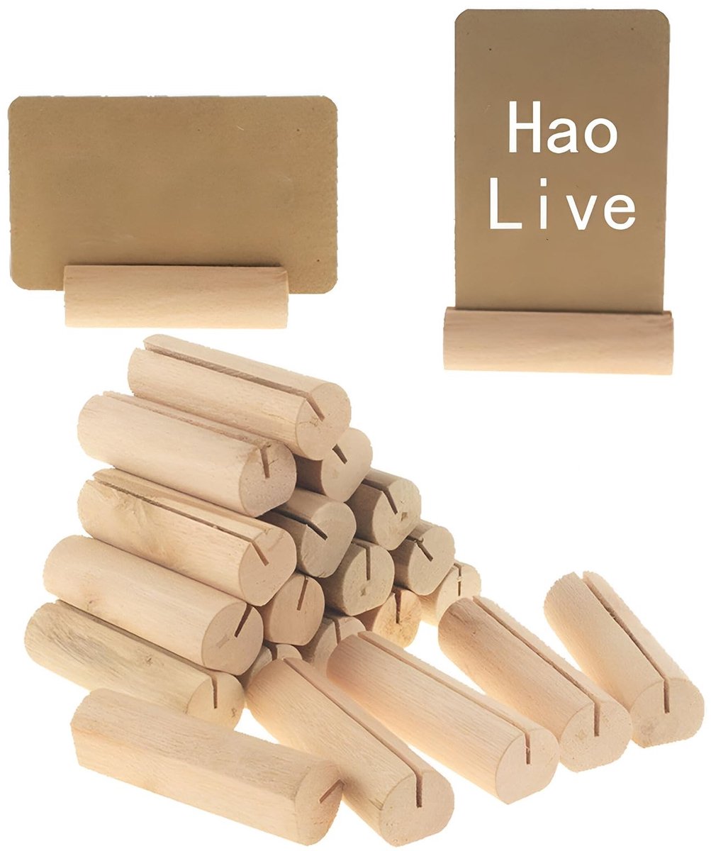 Omgoods - Set van 20 Houten Kaarthouders - Voor Tafel en Menu Presentatie