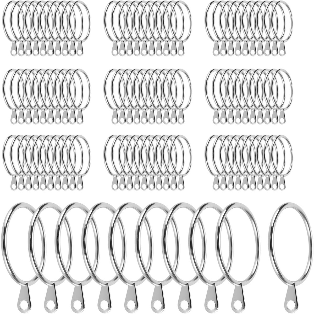 Omgoods - Metaal Gordijnringen 32mm Binnen Diameter - 100 Stuks Zilver