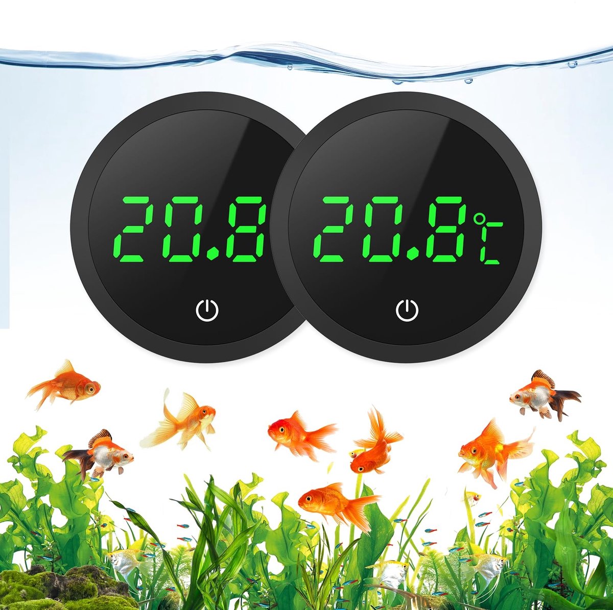 Omgoods - Digitale Aquarium Thermometer - Hoge Precisie LCD met Interchangeable Battery