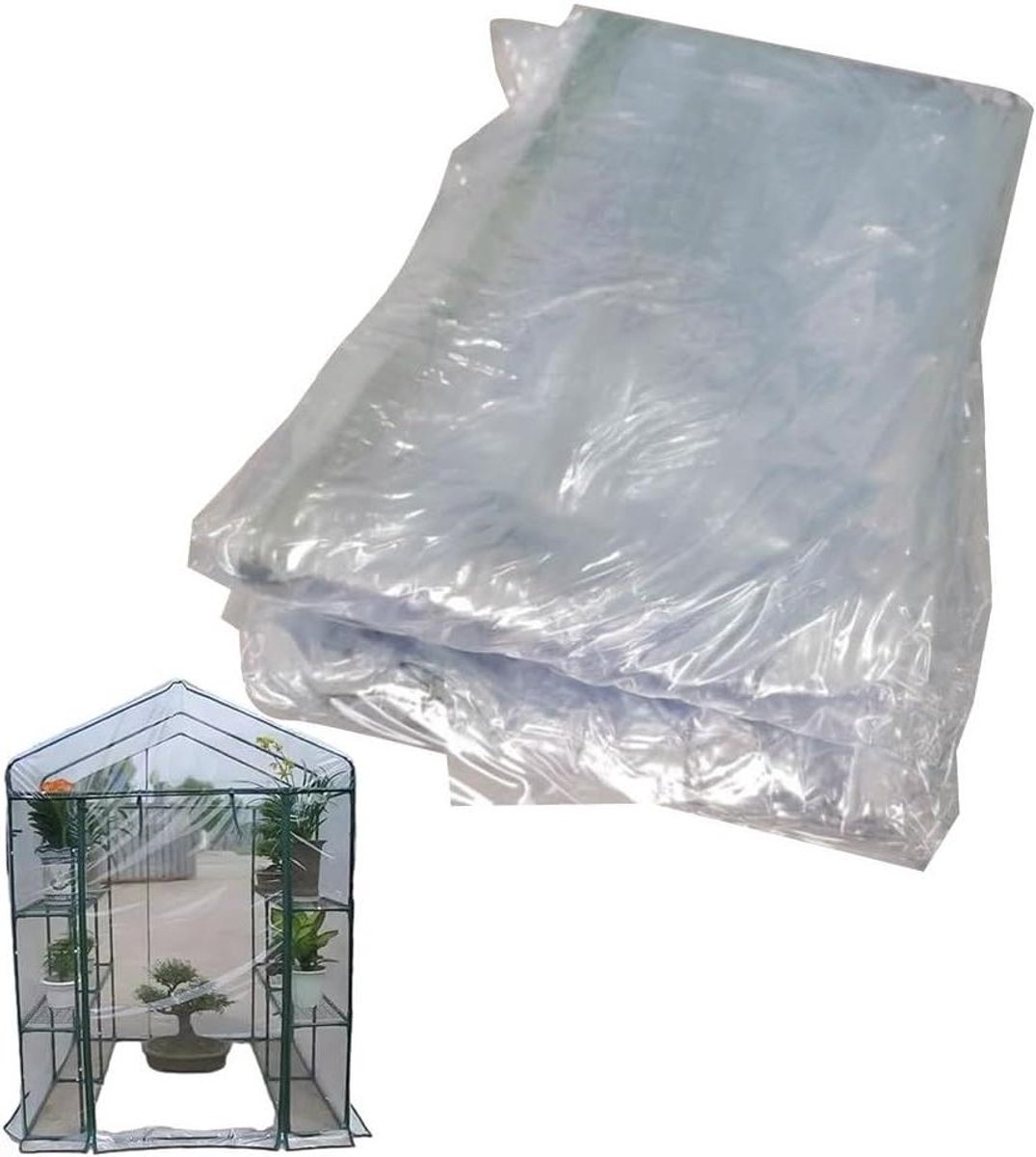 Broeikasdekking PVC - Kasfolie Plantenkas - Planten Beschermen - Waterdicht Stevig Materiaal - 143x143x195 cm - Transparant