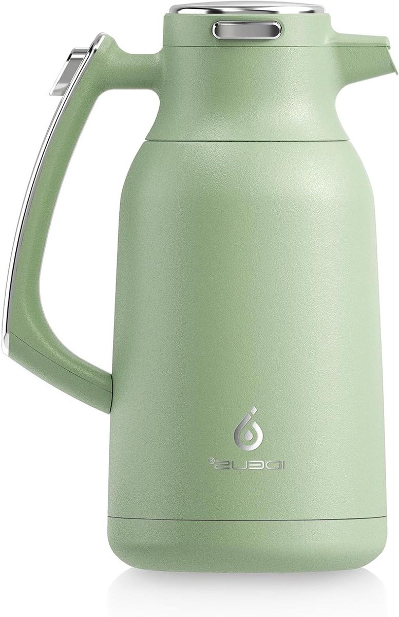 Thermoskan - Koffiepot Theepot - Dranken Warm Houden - Dubbelwandige Isolatie - 2 Liter - Avocado Groen