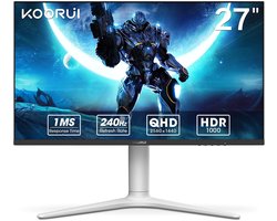 SnelShoppen - Gaming Monitor 27 inch QHD 2560x1440, 240Hz VA Mini LED, 1ms, Adaptive Sync, HDR 1000, 2x HDMI 2.0, DPort 1.4, Eye Care, Hoogte Verstelb