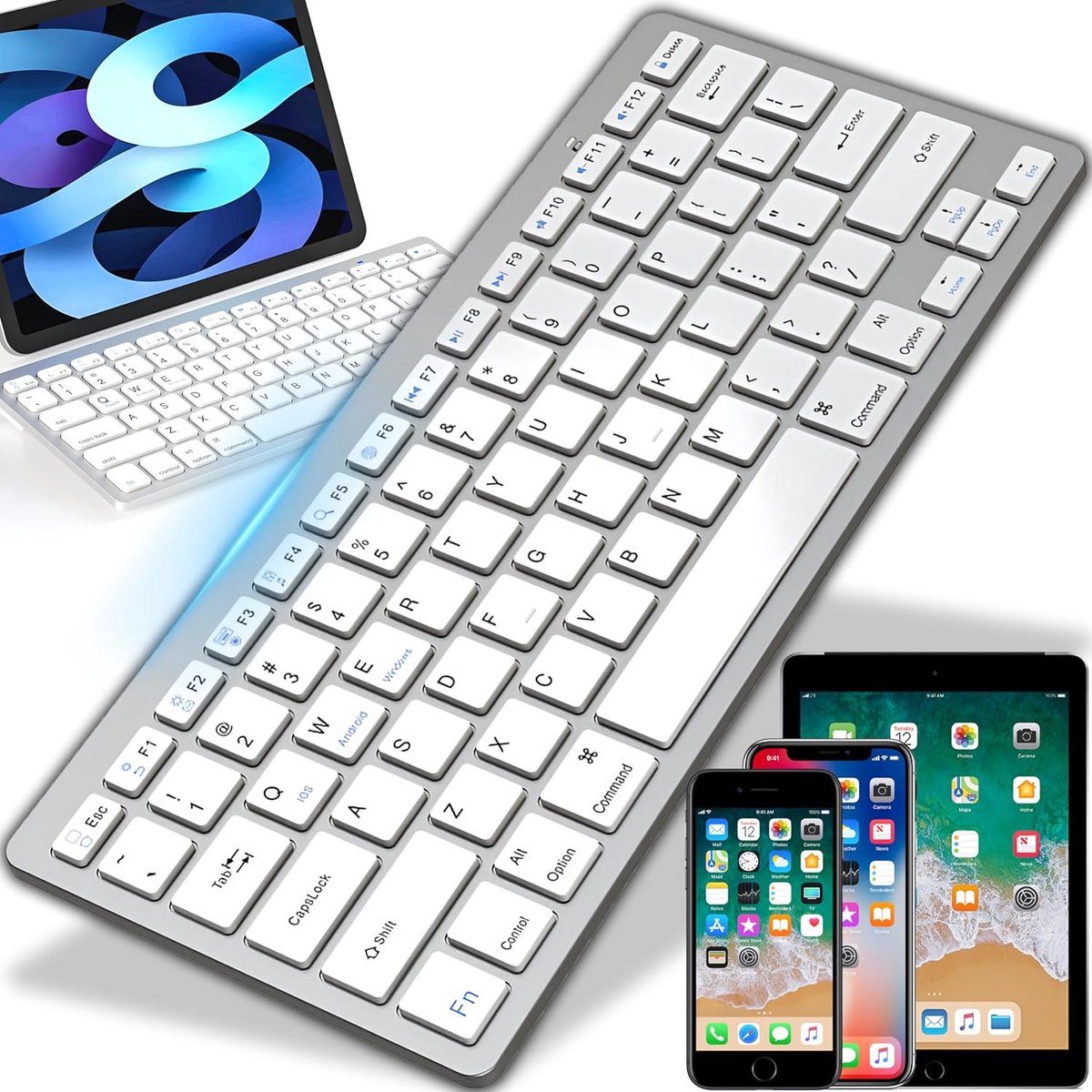 Draadloos toetsenbord - 2,4 GHz aansluiting - Bluetooth compatibel - ideaal voor pc en laptop - SnelShoppen