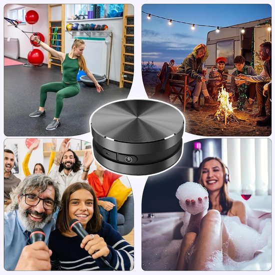 Draadloze Botgeleidingsspeaker - Resonantie speaker - Muziek in de douche - Krachtige zuignap - 5x5x2.5cm - Zwart — afbeelding 4
