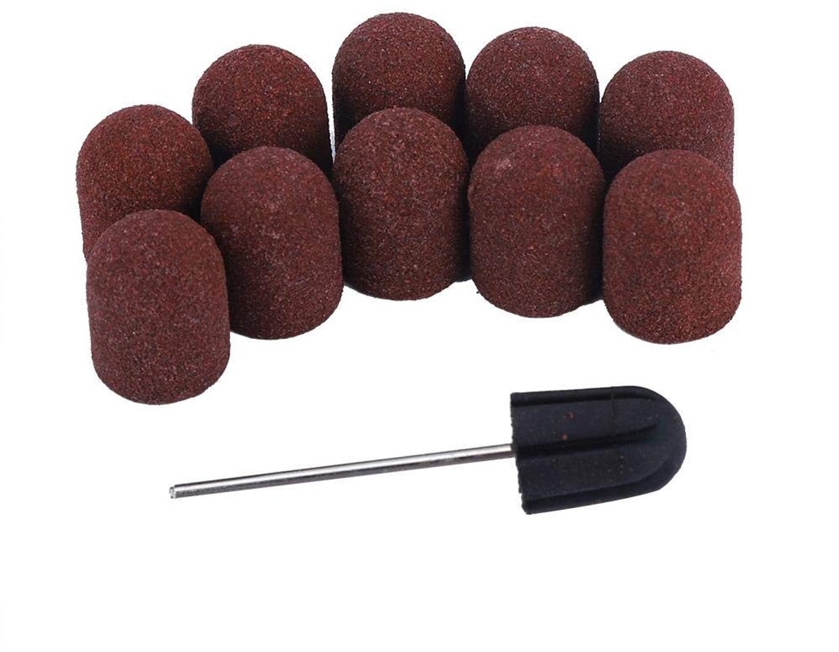 Set van 10 Manicure Schuurkapjes voor Nagels, Professionele Schuurkoppen en Pedicure Gereedschap met Schuuras (13 * 19)