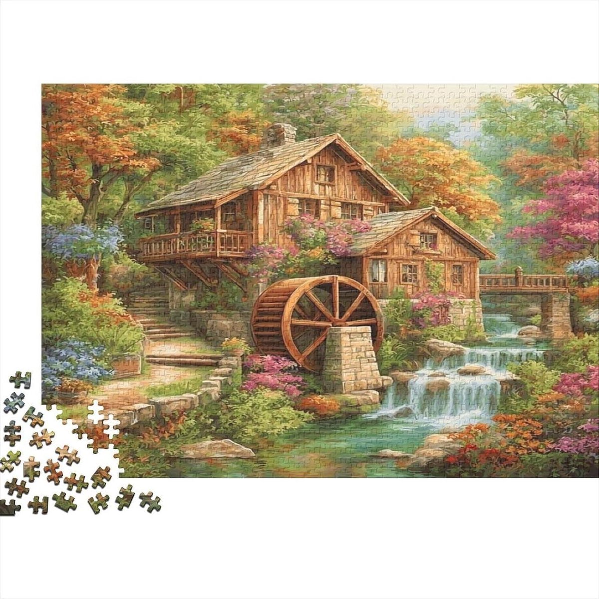 Huispuzzel - Papieren puzzel - Ontspanning thuis - Nauwkeurig gesneden stukjes - 70 x 50 cm - Herfstlandschap