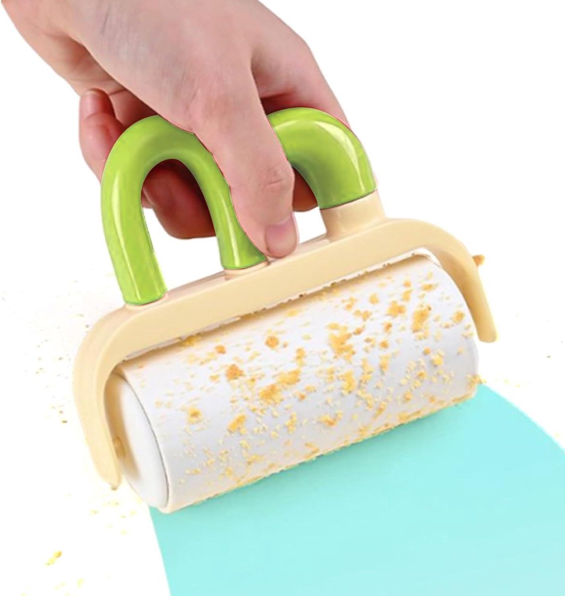 Pluisroller - Kledingroller Huisdierhaar - Stof Verwijderen - Herbruikbare Handgreep - 12.5 cm - Groen