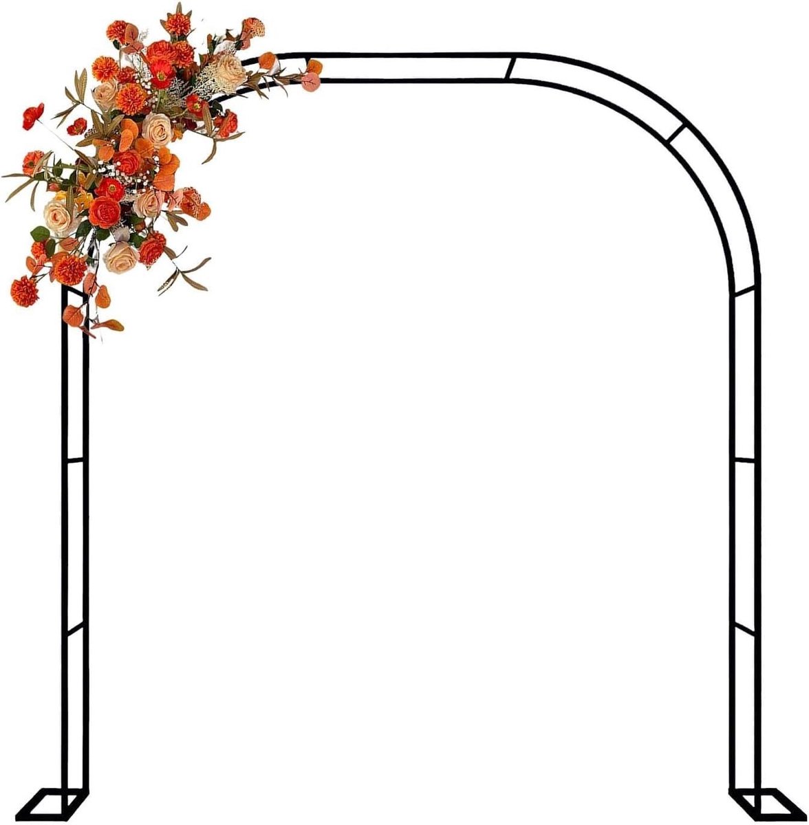 Rozenboog Tuinboog - Klimplant Steun - Bruiloft Decoratie - Weerbestendige Structuur - 2.4m x 2.2m - Zwart