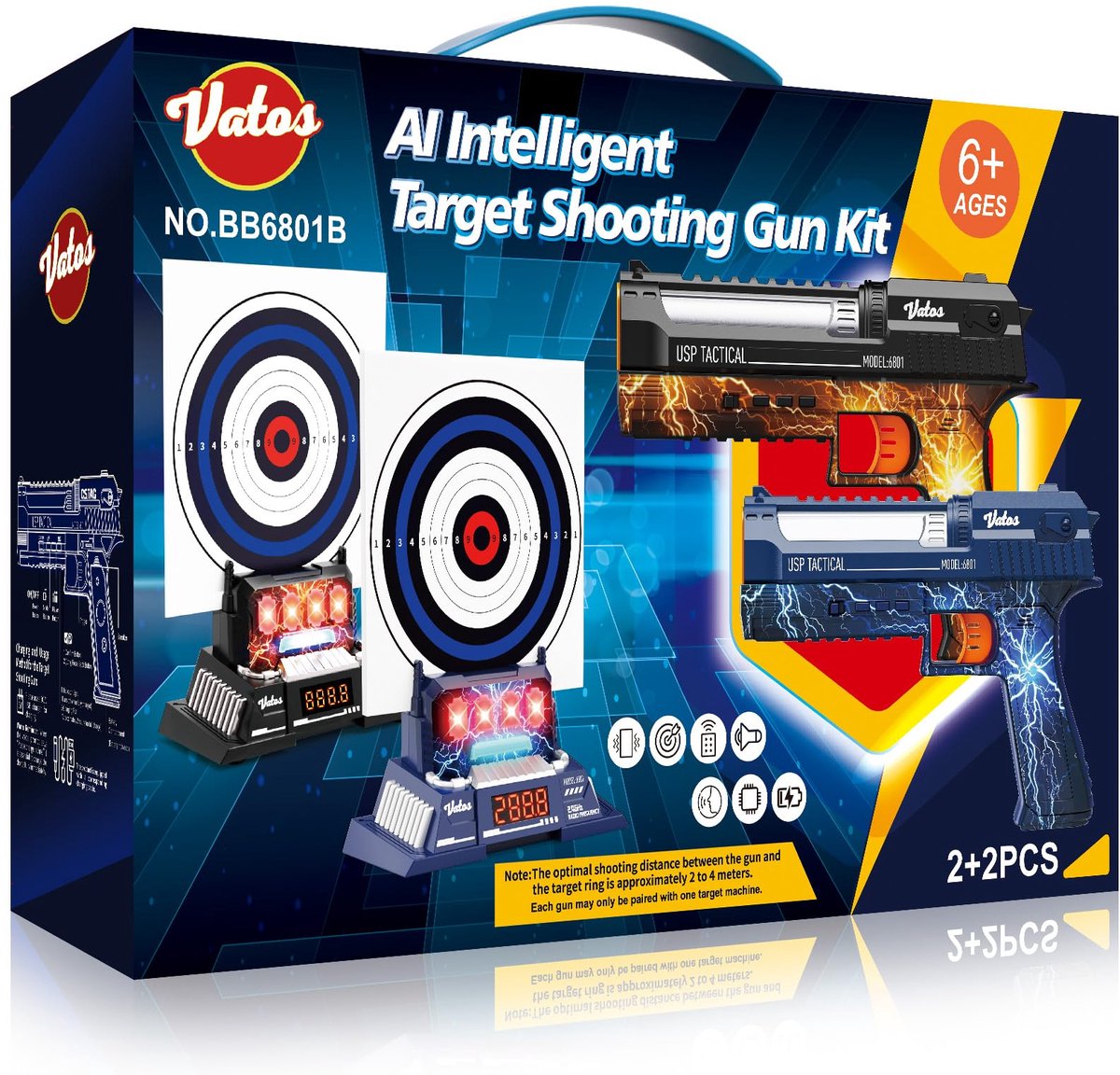SnelShoppen - Slimme schietset met oplaadbare lasergun, elektronische scorebepaling, realtime gesproken feedback, schietspel voor kinderen, tieners en
