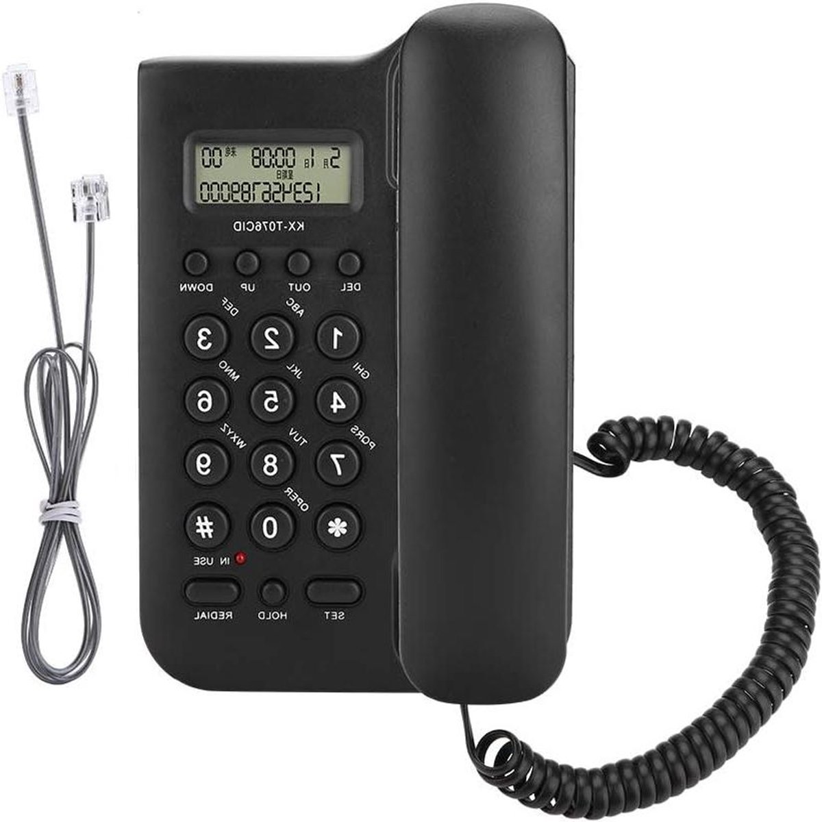 Vaste Telefoon - Bekabeld Toestel - Thuis Kantoor - Oproependisplay - 19.5 cm - Zwart