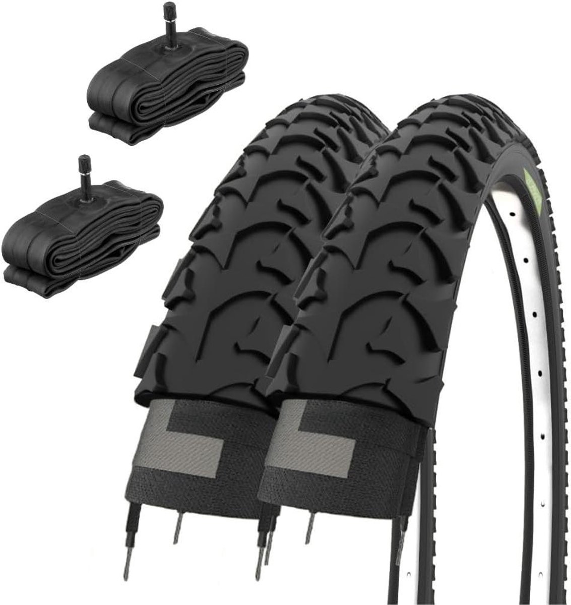 Fietsonderdelen set - Banden en binnenbanden - Fietsen onderhouden - Universeel ventiel - 14 inch - Zwart
