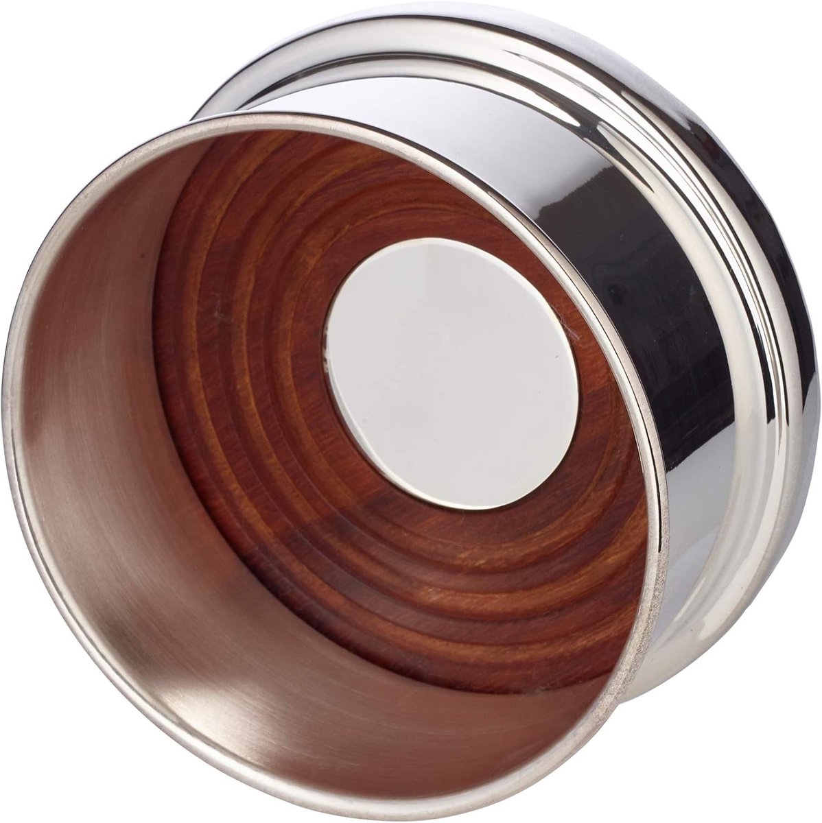 Flesonderzetter - Drankonderzetter - Tafel Beschermen - Verzilverd met Hout - Diameter 10cm - Zilverkleurig