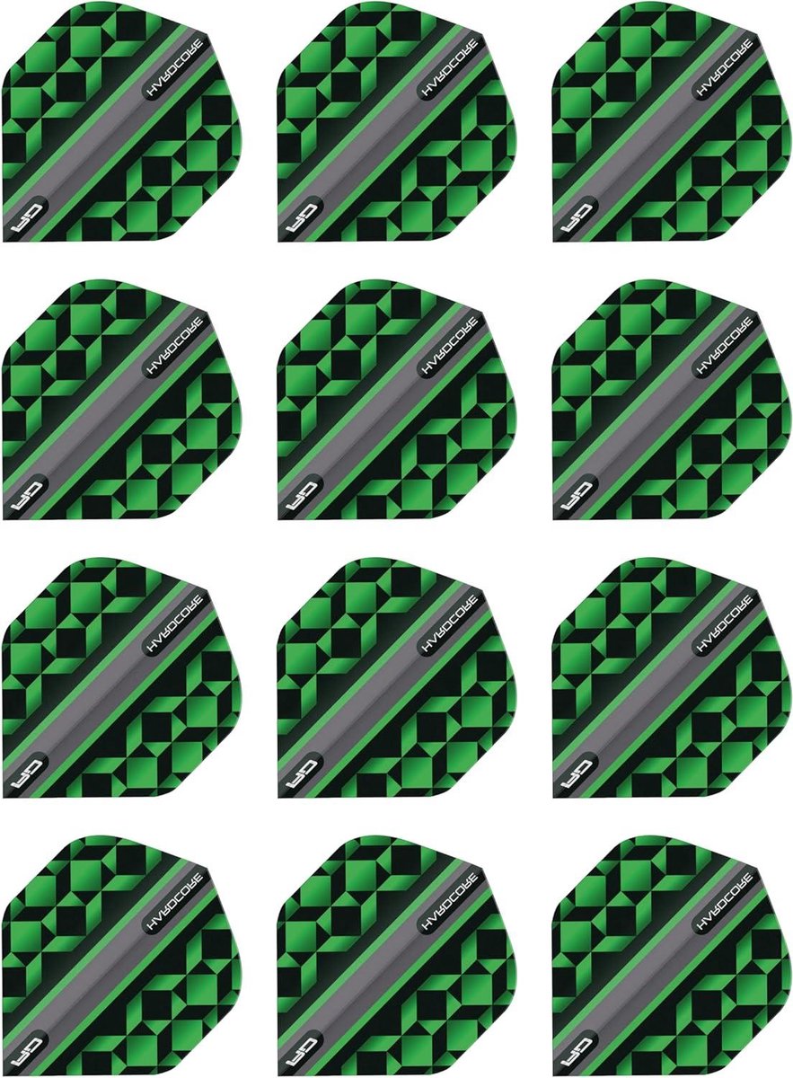 Dart Flights - Vleugels - Darts Spelen - Extra Dikke Kwaliteit - 12 Stuks - Groen Zwart