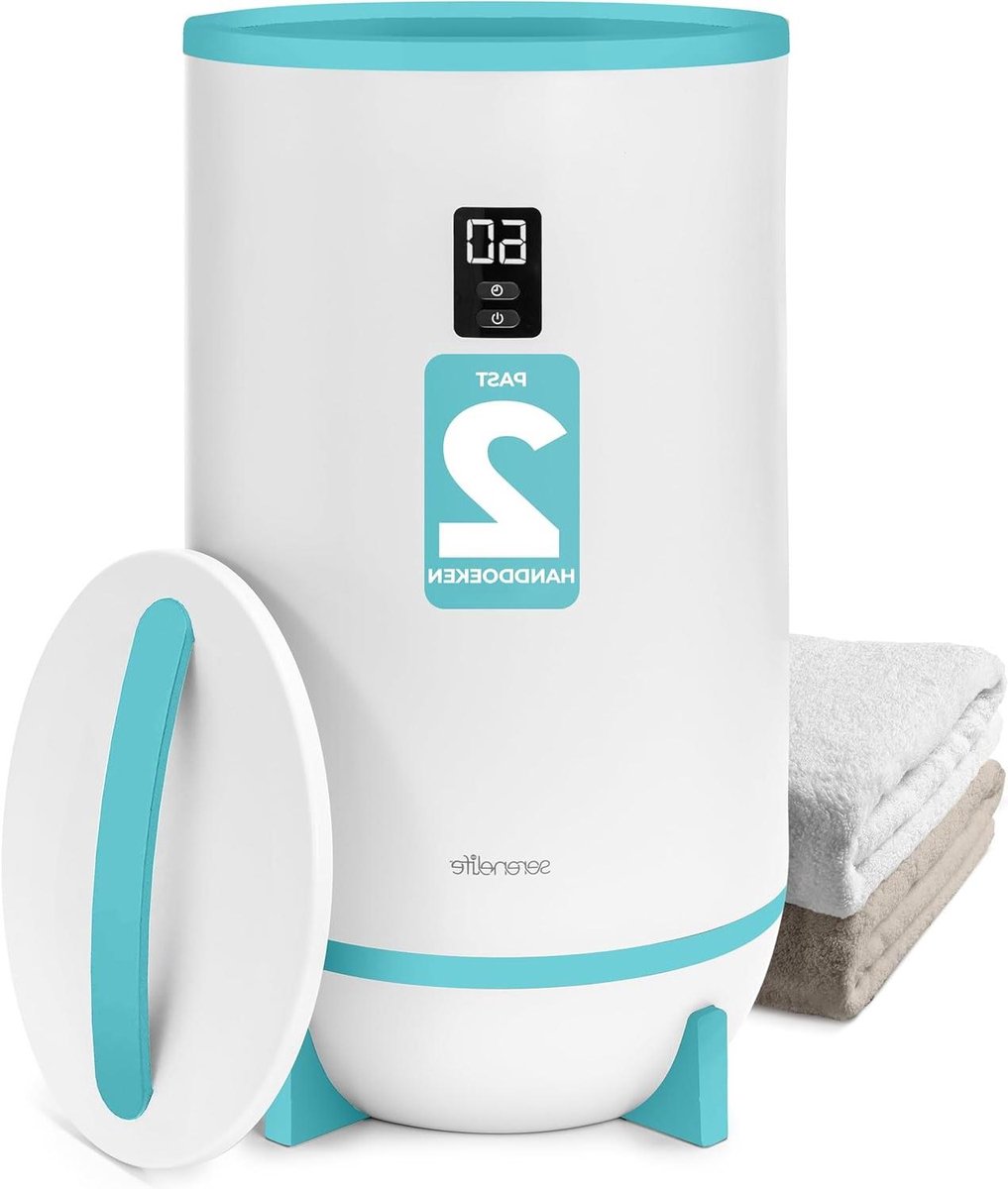 Handdoekverwarmer - Elektrische emmer - Badkamer comfort - Ingebouwde timer - Past 2 grote handdoeken - Blauw