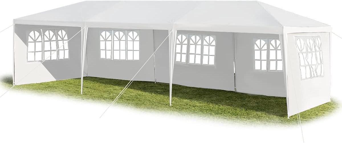 Partytent - Tuinpaviljoen Feesttent - Buitenfeest Organiseren - UV-bescherming Inclusief - 3 x 9 Meter - Wit