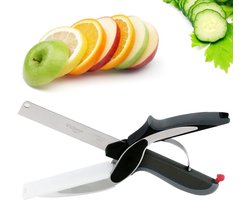 2-in-1 Clever Cutter met RVS Mes, Snijplank en Keukenmes voor Groenten, Vlees en Brood, Ideaal voor Salades en Aardappelen