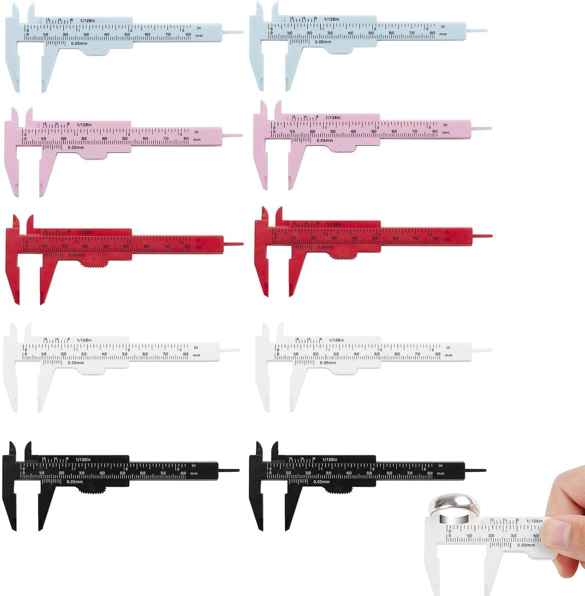 Set van 10 herbruikbare mini-pincetten voor creatieve projecten, handige meetgereedschappen en accessoires voor doe-het-zelvers (meerkleurig)