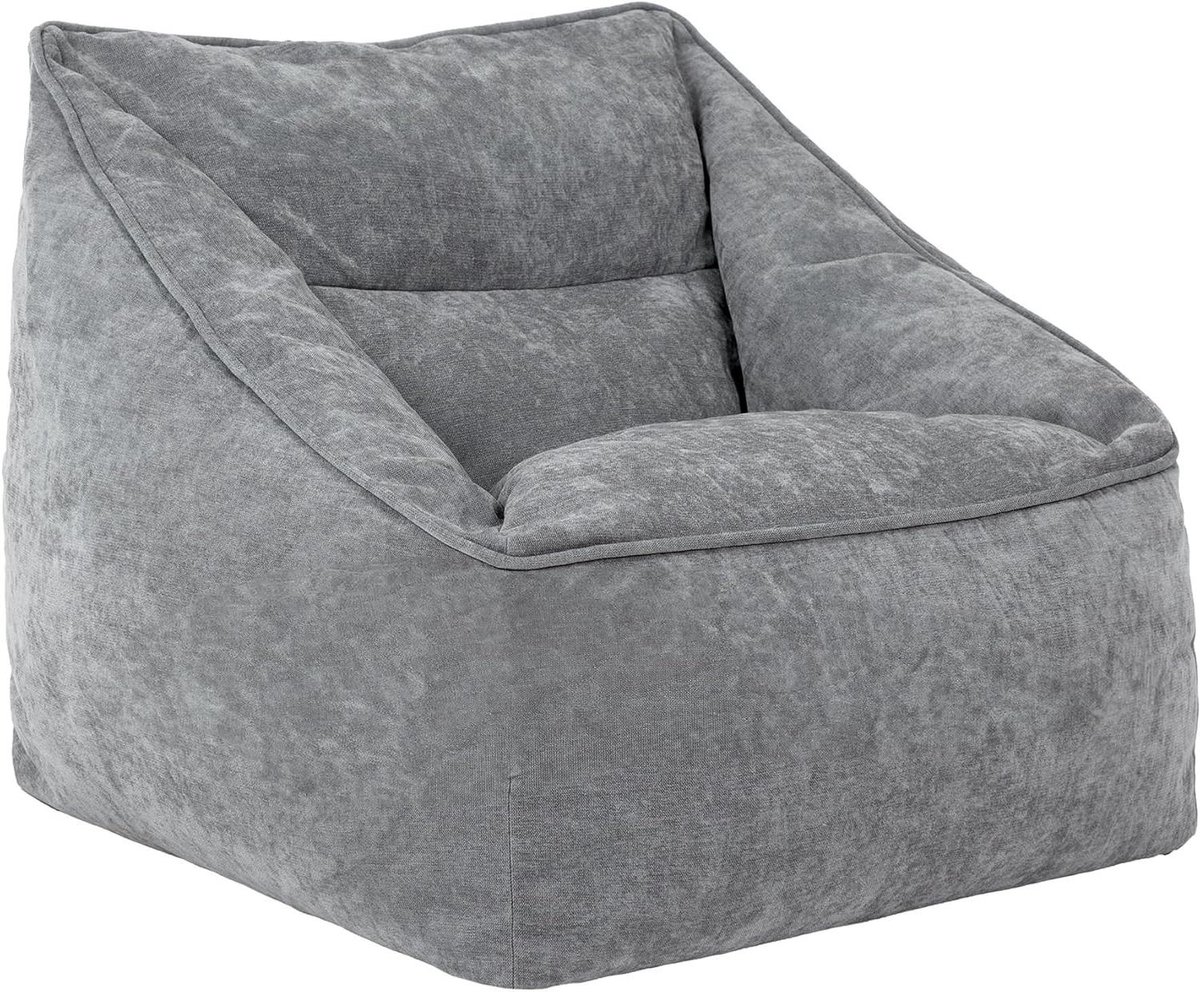Zitzak Fauteuil - Comfort stoel - Ontspannen Zitten - Met armleuningen - 84 x 97 x 73 cm - Grijs