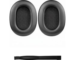 Set Oorkussens voor Sony Koptelefoon - WH-1000XM5 Oorkussen - Kunstleer met Traagschuim - Zwart