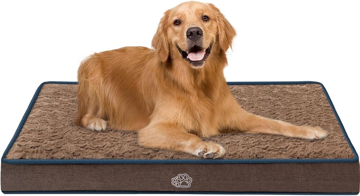 Hondenbedmat - Huisdierkussen - Comfortabel slapen - Omkeerbaar ontwerp - 105 cm - Bruin