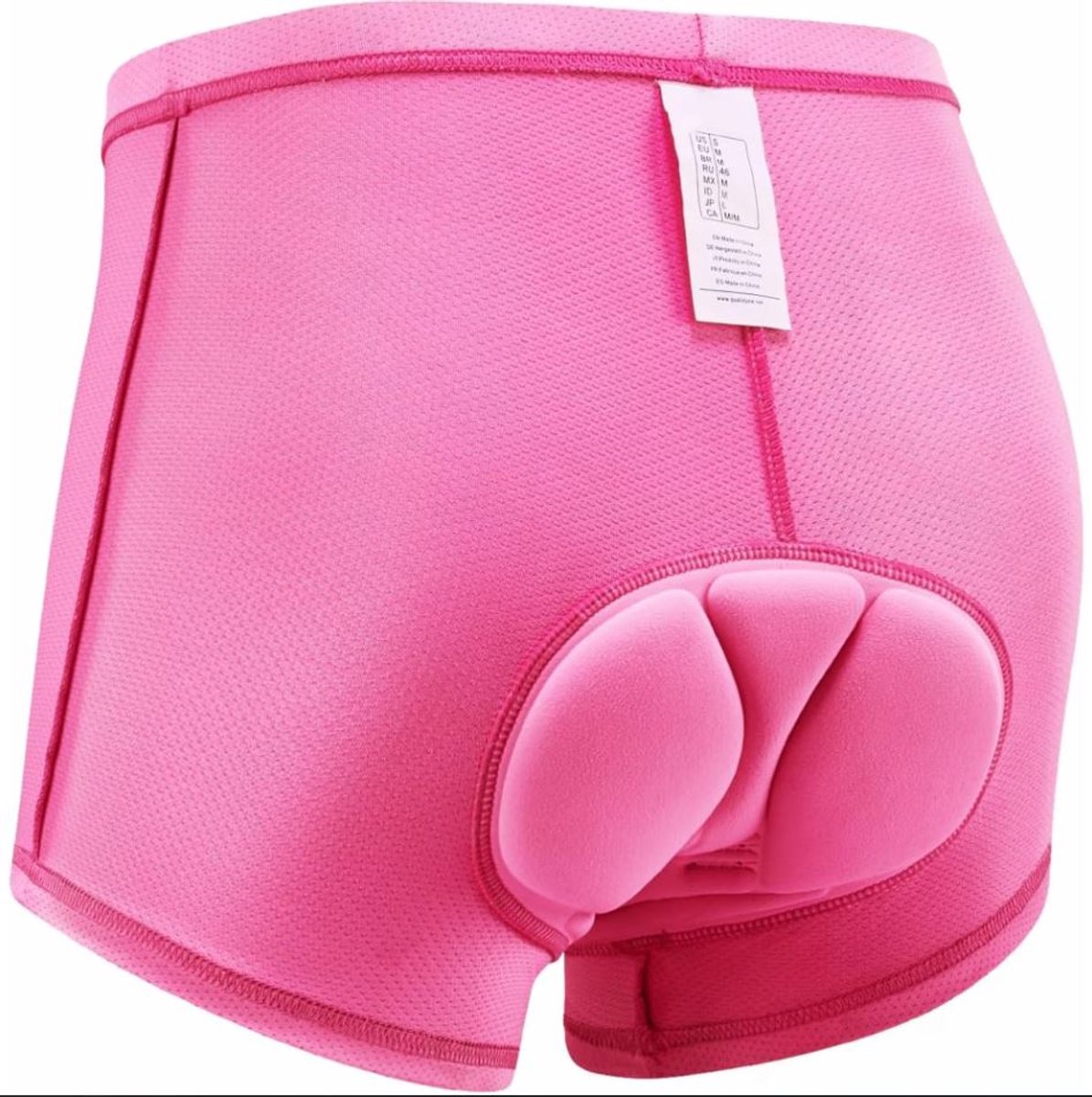 Fietsonderbroek - Fietsbroek - Fiets ondergoed - Met zeem - Wielrenbroek - Cycling shorts - Racefiets broekje - Fietskleding - Maat L - Roze - Jonyx