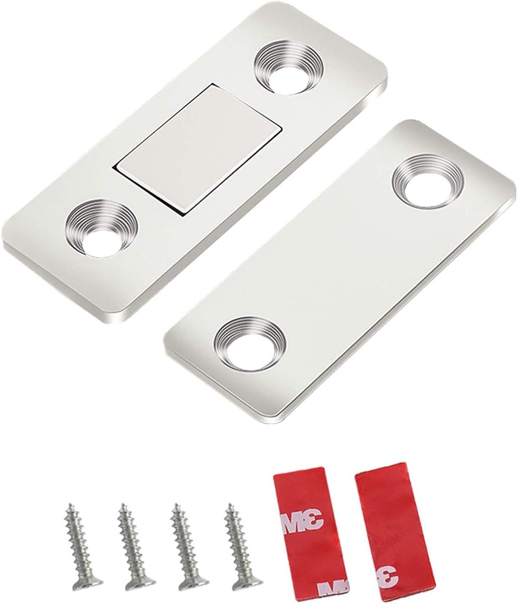 Magnetische Deurvanger - Magneetsluiting Kast - Kasten Sluiten - Ultra Dun Design - 4 Stuks - Zilverkleurig