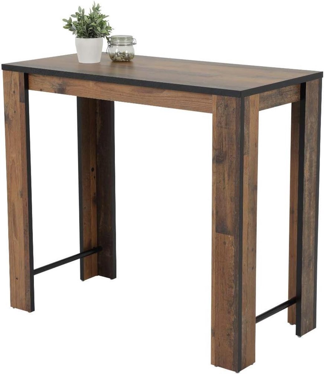 Bartafel Hout - Hoge tafel - Dranken serveren - Melamine coating - 120 x 108 cm - Oldwood zwart