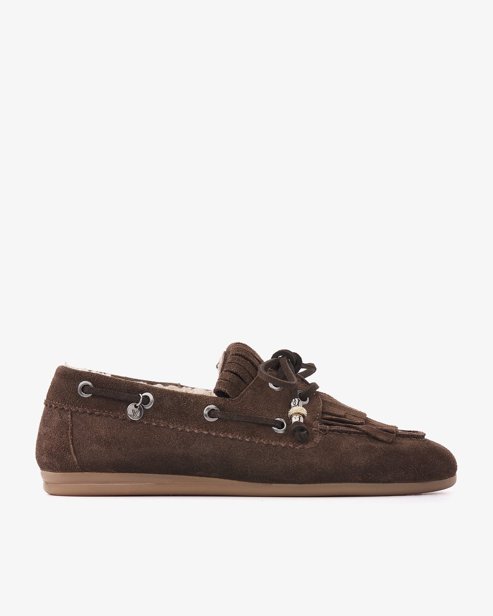 VIA VAI June Shelby Mocassins Dames - Suède - Bruin - Maat 43