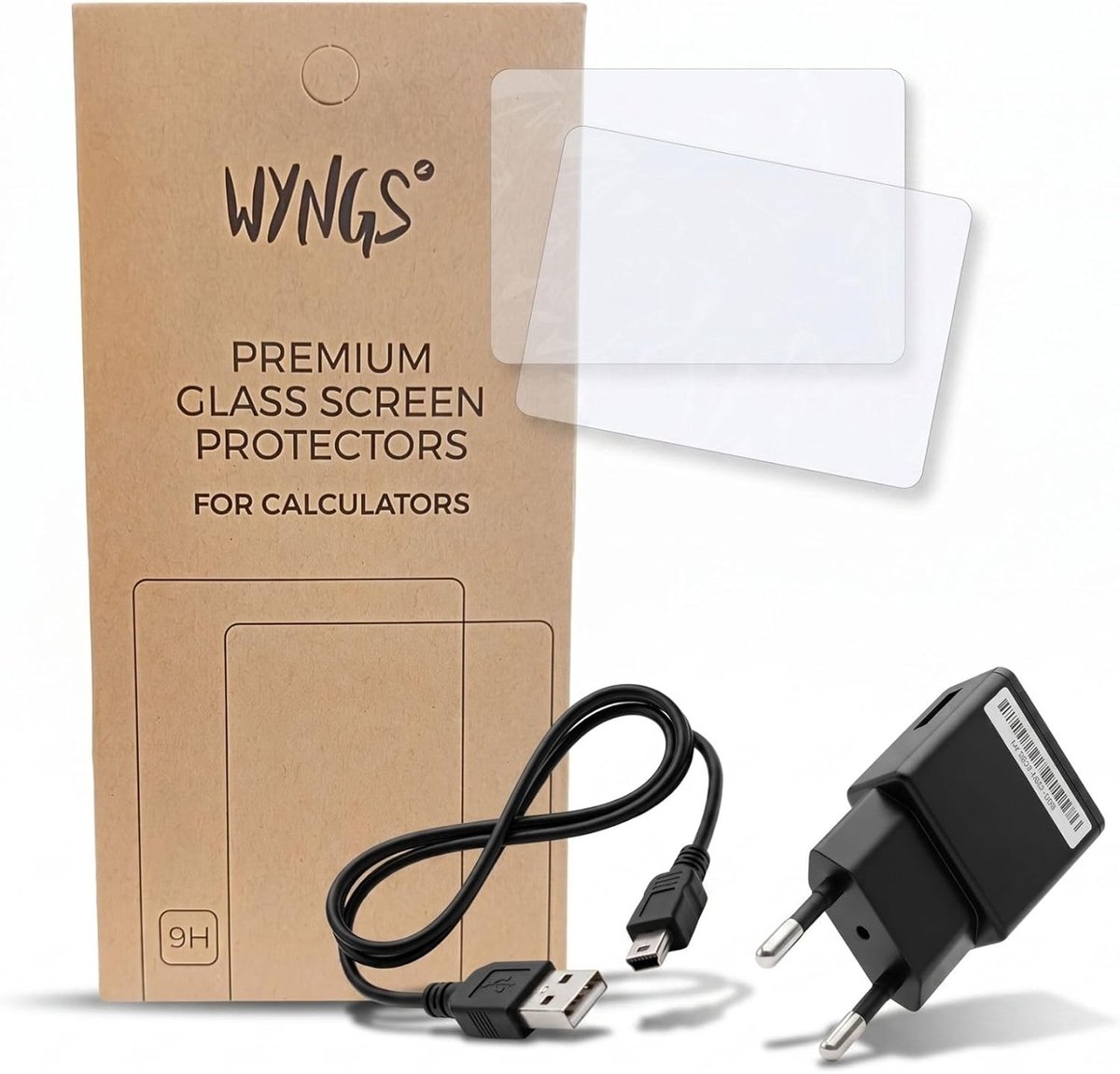 Thijox - TI Oplader met WYNGS Displaybeschermfolie voor TI-84 Plus CE-T Python & TI-84 Plus CE-T - Perfecte Accessoireset voor Grafische Rekenmachine