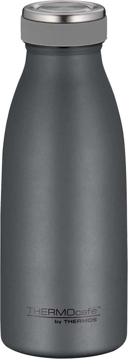 SnelShoppen - Thermosfles Roestvrijstaal 0,35L Graphiet Grijs Mat - Lekvrij, Koolzuurbestendig, 12 Uur Warm, 24 Uur Koud - Ideaal voor School, Kantoor