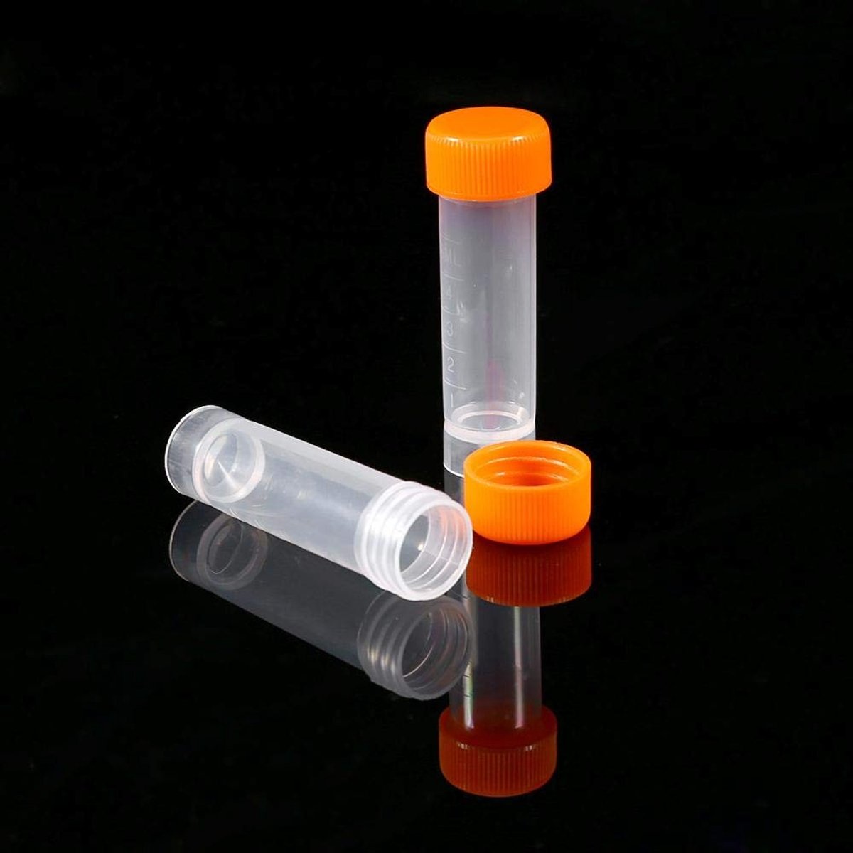 Dailygoods- Cryovial 10st - 5ML met deksel - Siliconen afdichting - Gegradueerde markeringen - Schroefdop - Geschikt voor lage temperaturen - Laboratoriumbuis