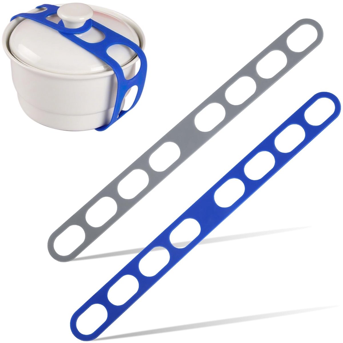 Dailygoods- Dekselband - Set van 2 - Verstelbaar - Herbruikbaar - Siliconen - Geschikt voor pannen en potten - 54 cm x 5 cm - Dekselbanden