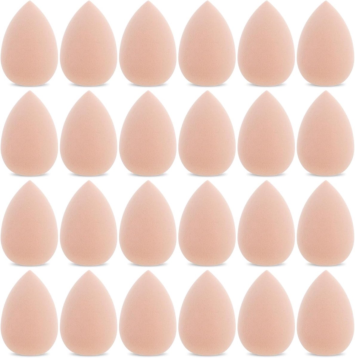 Thijox - 24 Stuks Mini Make-upsponzen, Blender, Cosmetische Sponzen voor Foundation, Poeder, Crème, Hydrofiel, Latexvrij, Beige, Herbruikbaar, Voo