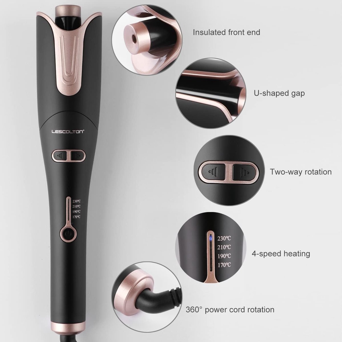 Thijox - Automatische Krultang 20mm voor Beach Waves, Eenvoudig en Snel Haar Stylen met 4 Temperatuurinstellingen tot 210°C voor Lang Haar